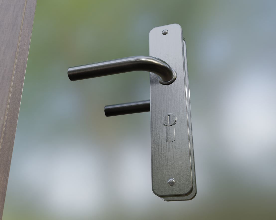 Animated Metal Door Version 5 Wood Low-poly 3D model_3