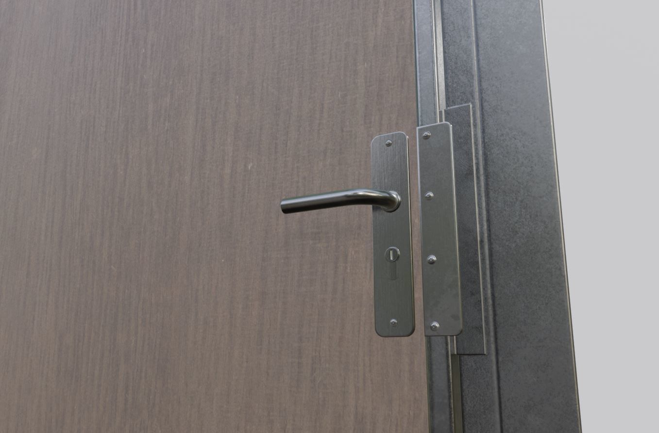 Animated Metal Door Version 5 Wood Low-poly 3D model_4