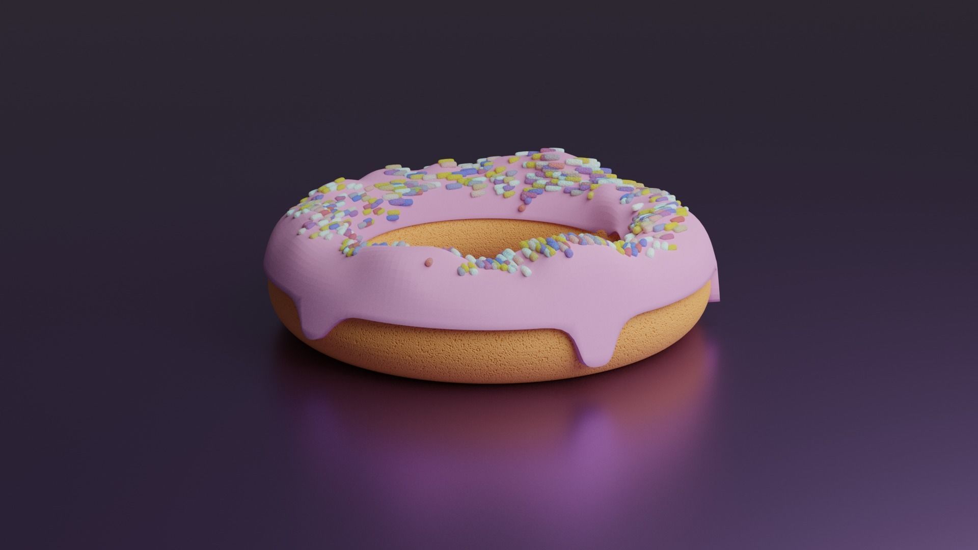 donut made with blender 3D model_1