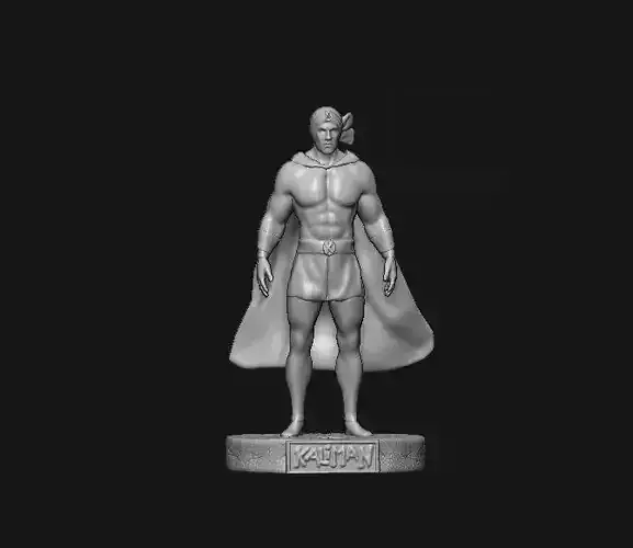 KALIMAN statue of man wearing cape