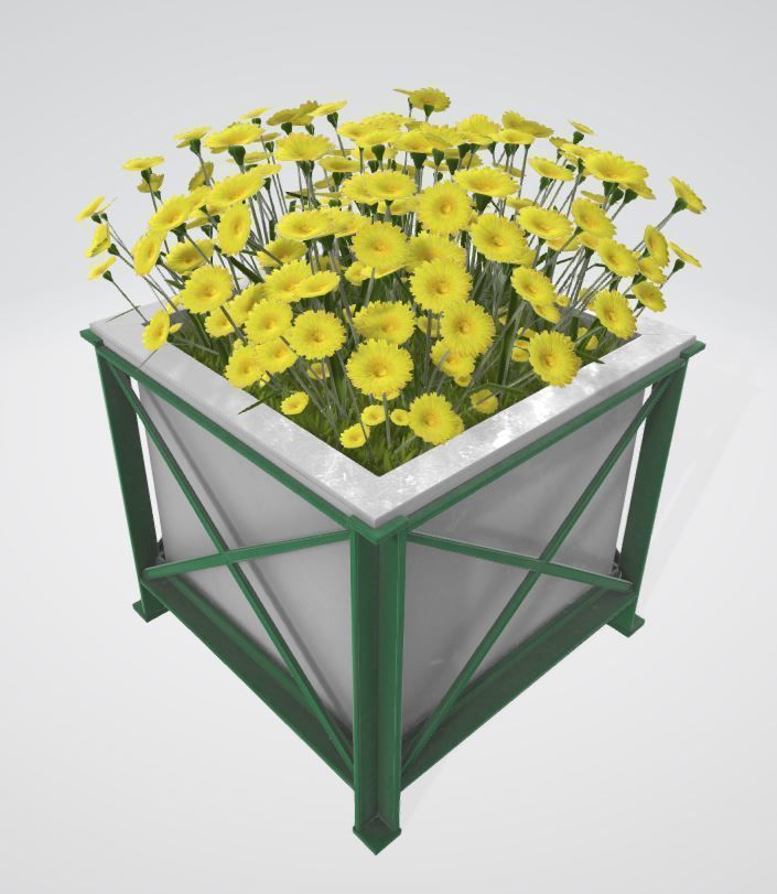 City Flower Pot with Flowers Version 2 3D Model Collection_25