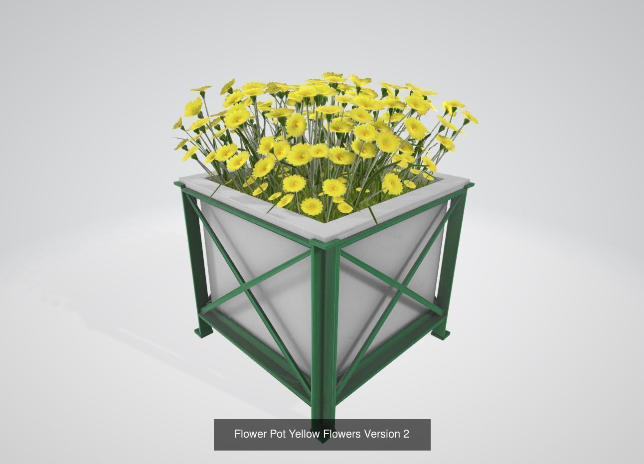 City Flower Pot with Flowers Version 2 3D Model Collection_11