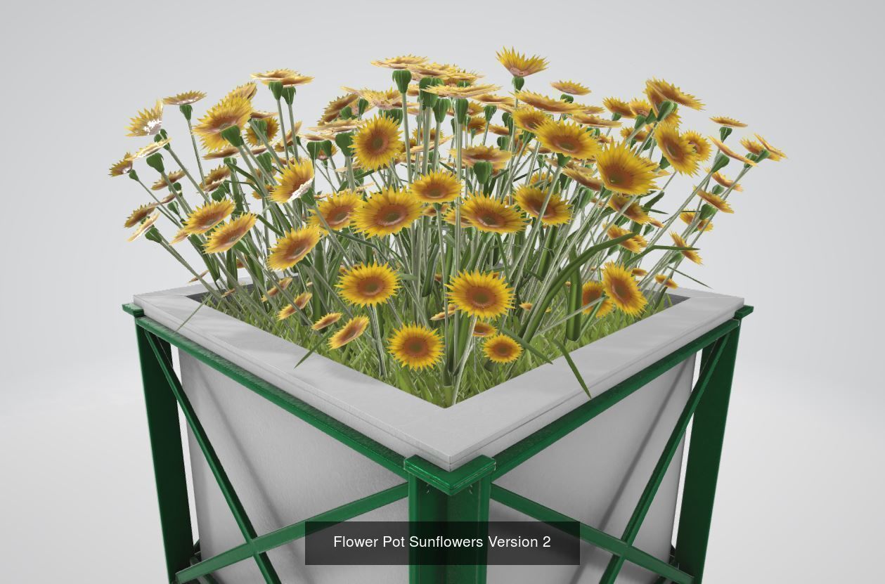 City Flower Pot with Flowers Version 2 3D Model Collection_17