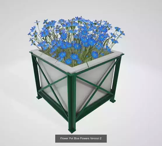 City Flower Pot with Flowers Version 2 3D Model Collection