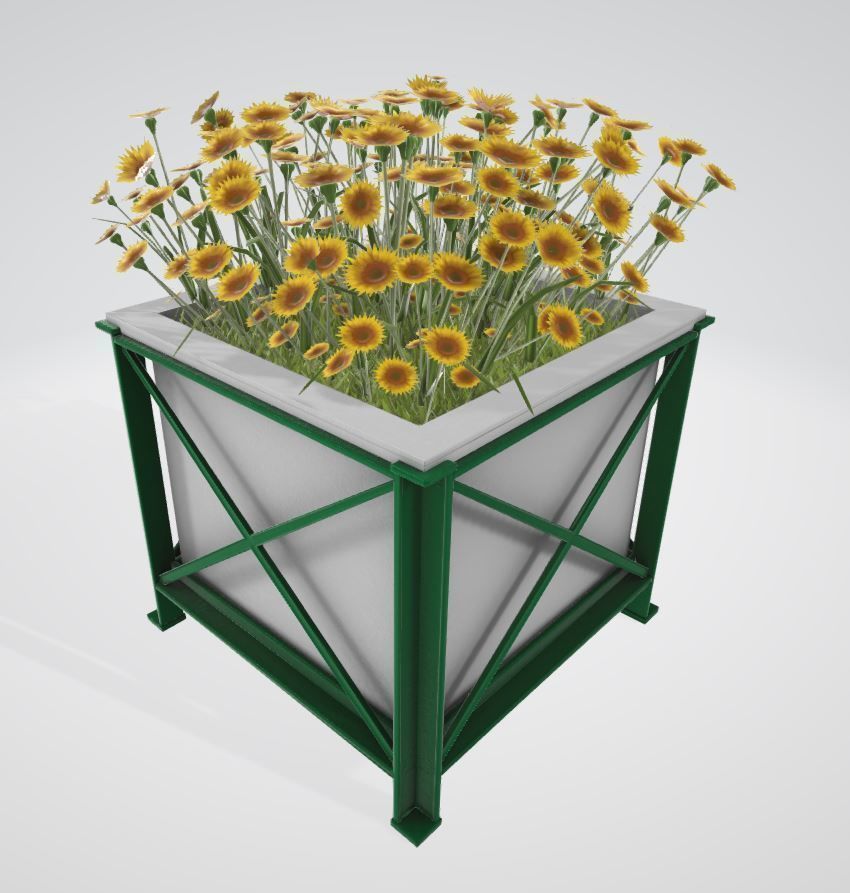 City Flower Pot with Flowers Version 2 3D Model Collection_31