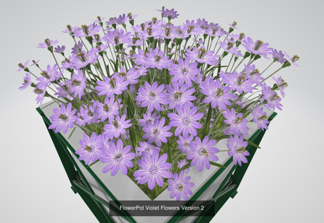 City Flower Pot with Flowers Version 2 3D Model Collection_15