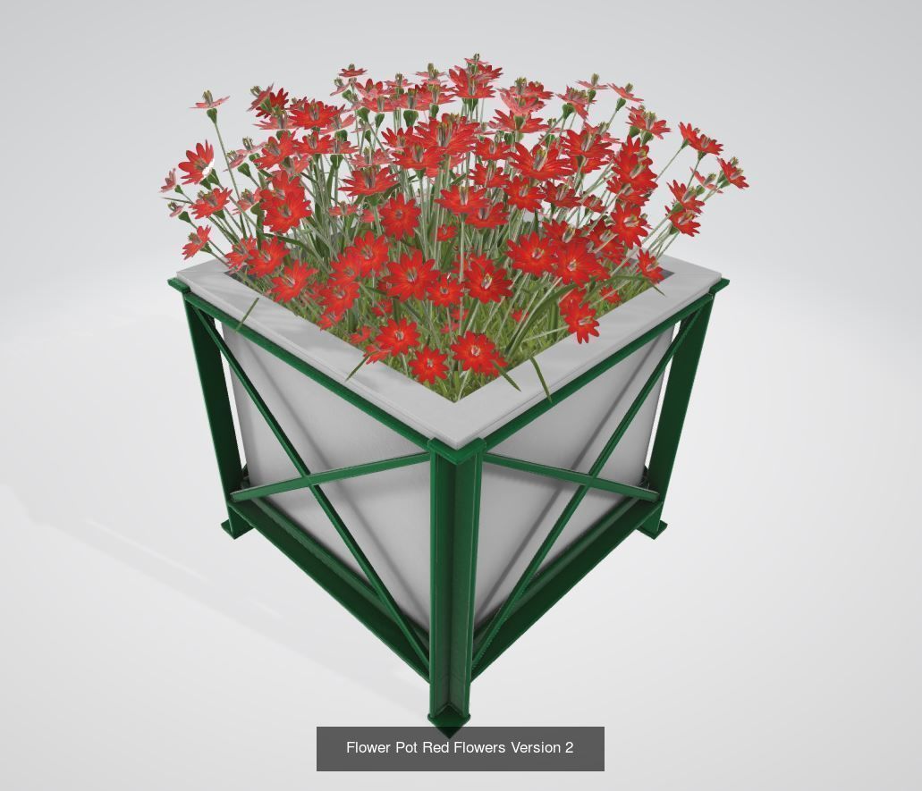 City Flower Pot with Flowers Version 2 3D Model Collection_19