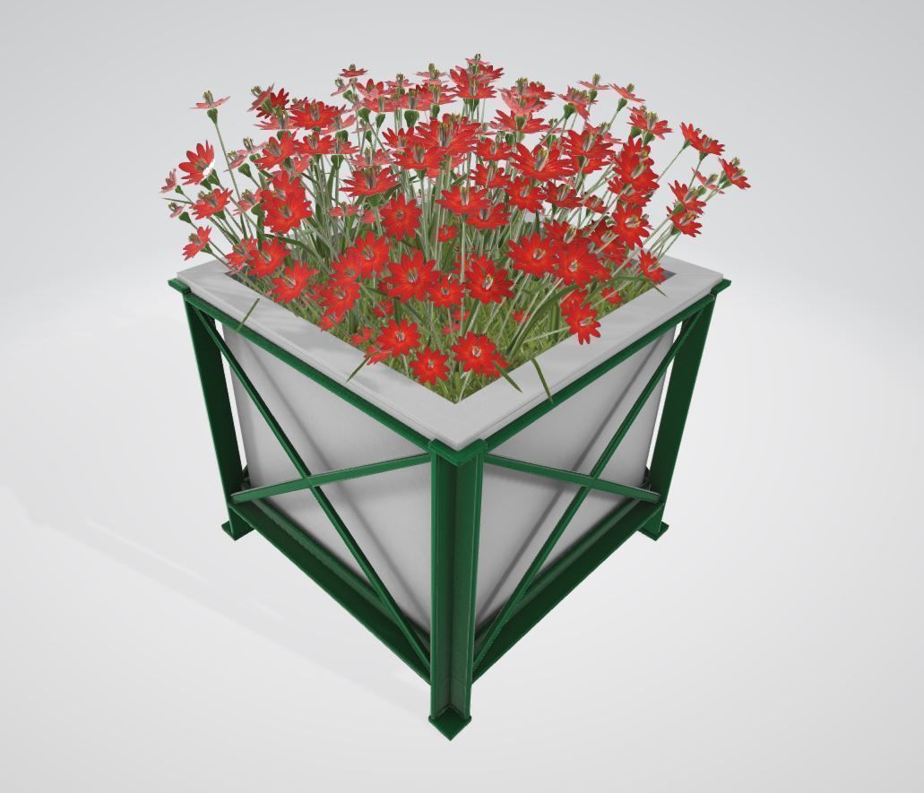 City Flower Pot with Flowers Version 2 3D Model Collection_20