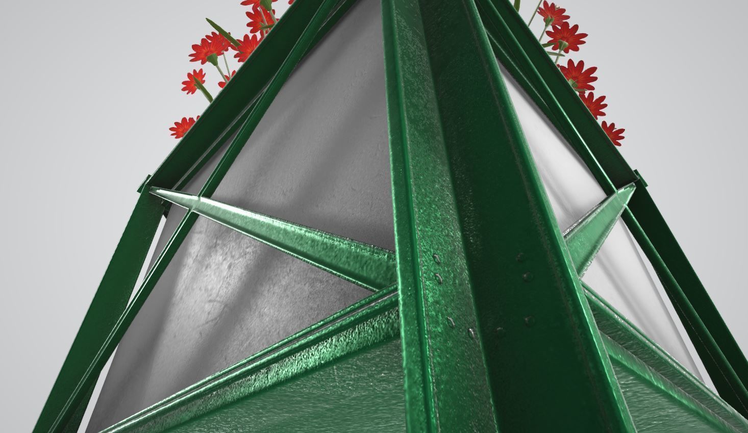 City Flower Pot with Flowers Version 2 3D Model Collection_26