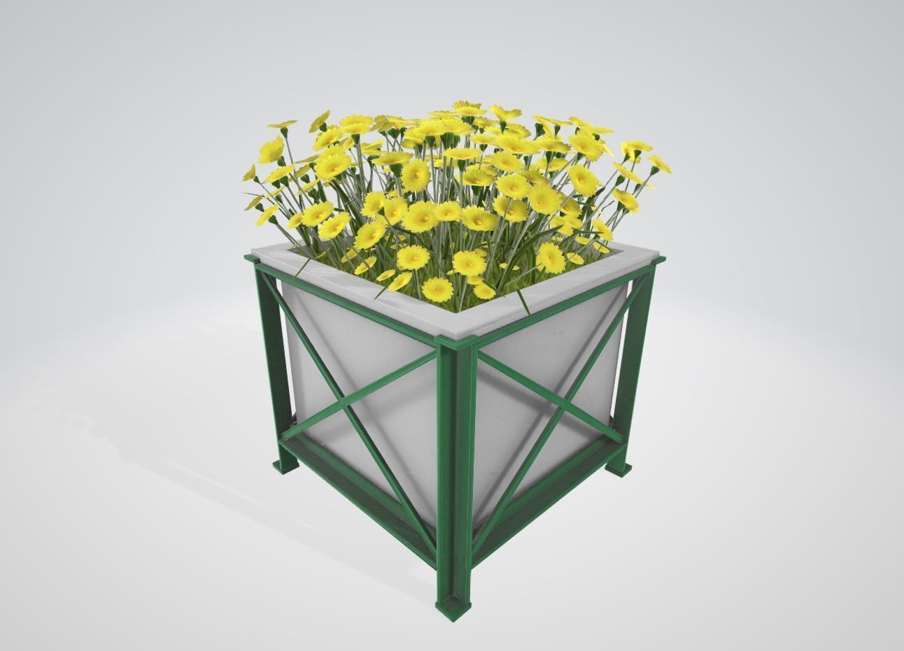 City Flower Pot with Flowers Version 2 3D Model Collection_16