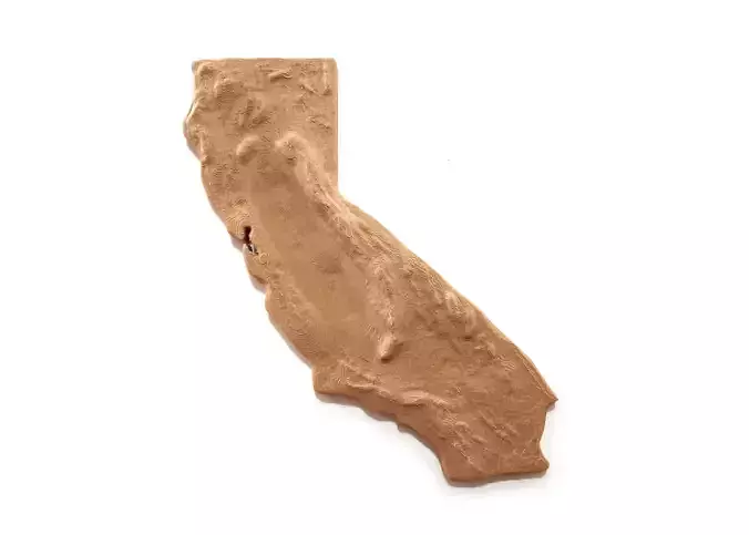 California Topographic Map 3D print model