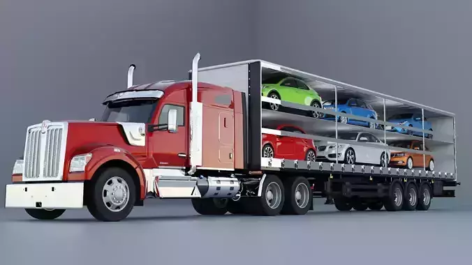 American truck Low-poly 3D model