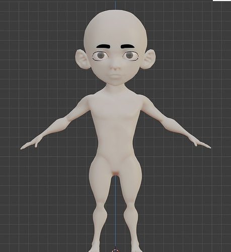 Anime Character Blender Model Low-poly 3D model