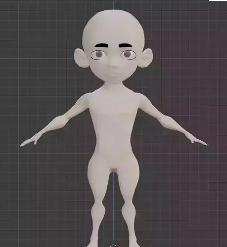 Anime Character Blender Model Low-poly 3D model