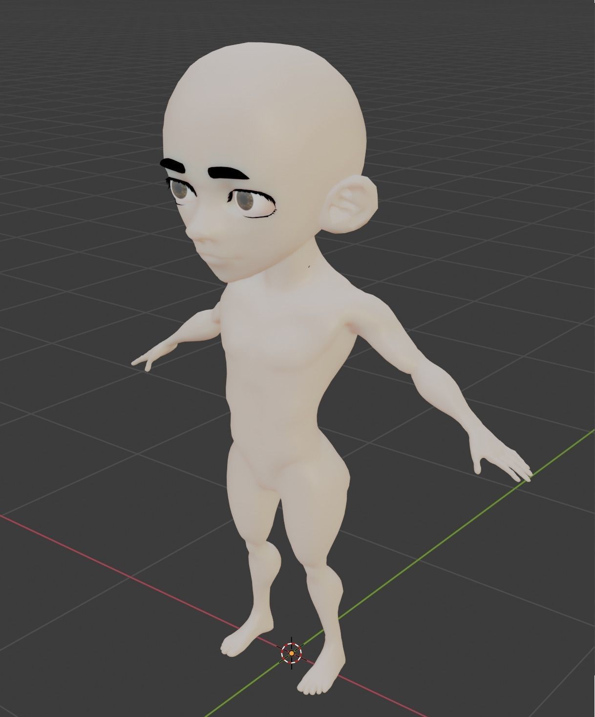 Anime Character Blender Model Low-poly 3D model_2