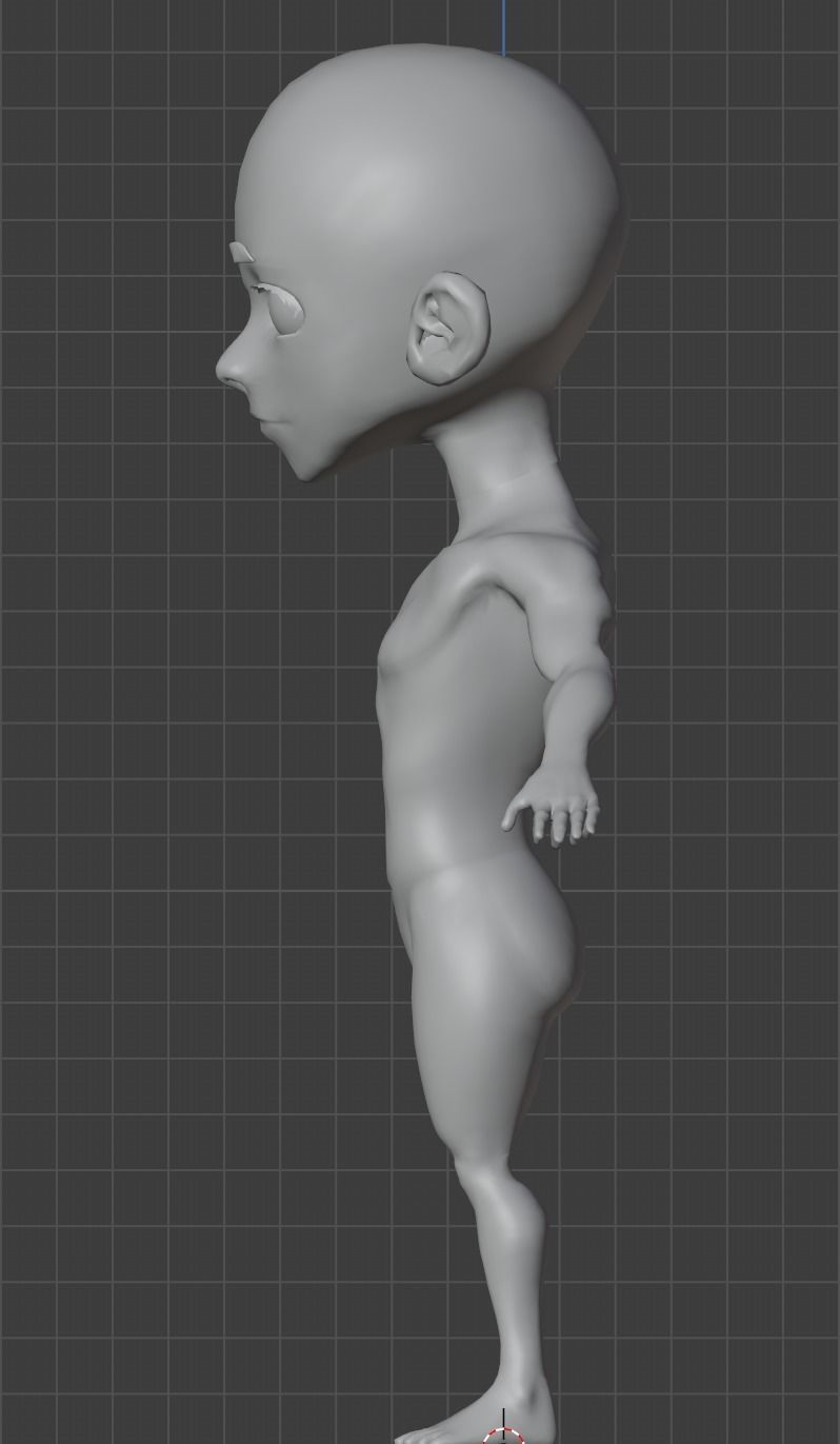 Anime Character Blender Model Low-poly 3D model_7