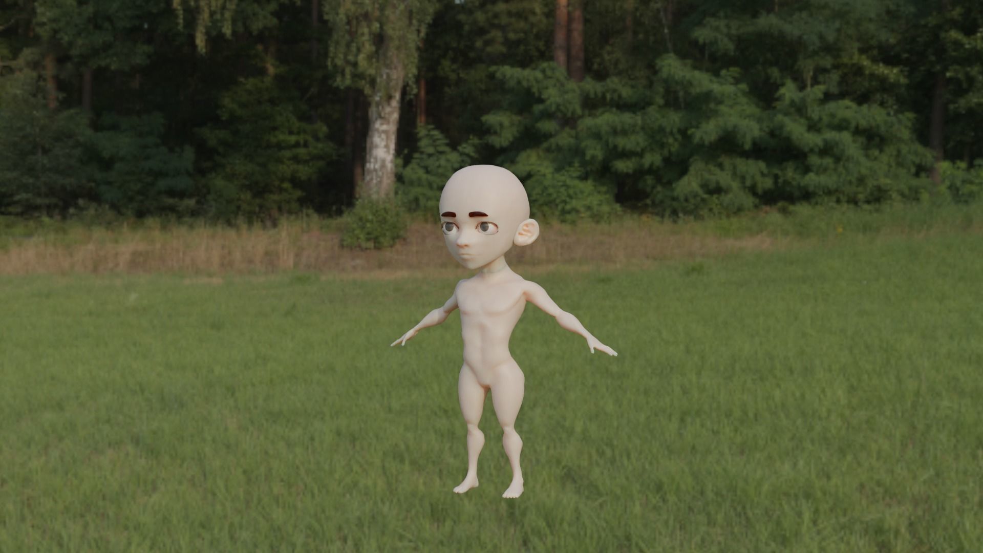 Anime Character Blender Model Low-poly 3D model_3