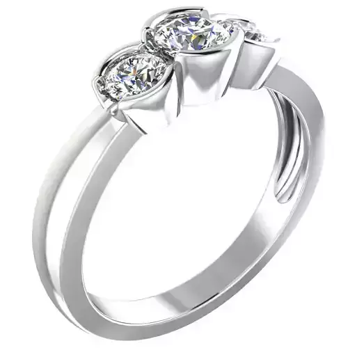 A1036 three stone diamond engagement ring