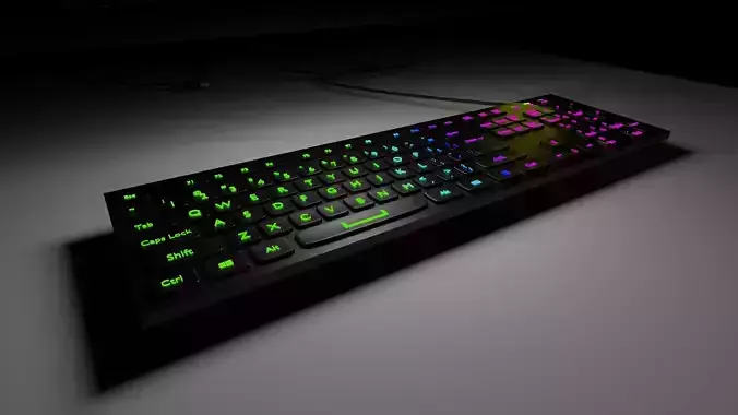 keyboard computer with neon lights