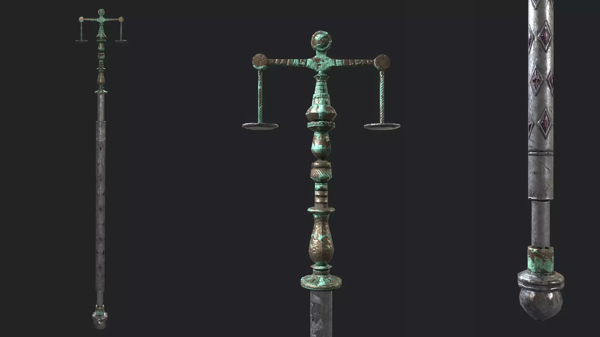 Fantasy Stylish- Staff of Balance Low-poly 3D model_0