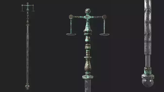Fantasy Stylish- Staff of Balance Low-poly 3D model Fantasy Stylish- Staff of Balance Low-poly 3D model