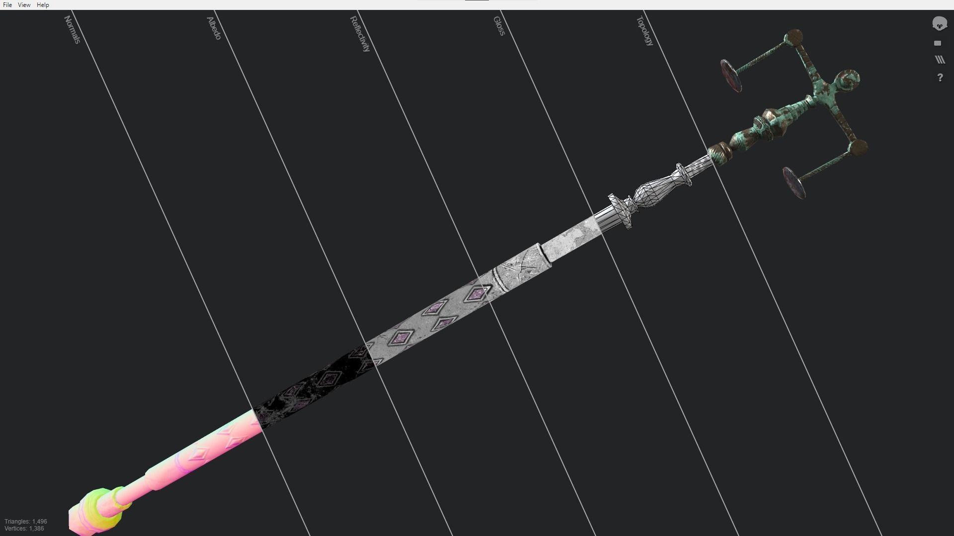 Fantasy Stylish- Staff of Balance Low-poly 3D model_3