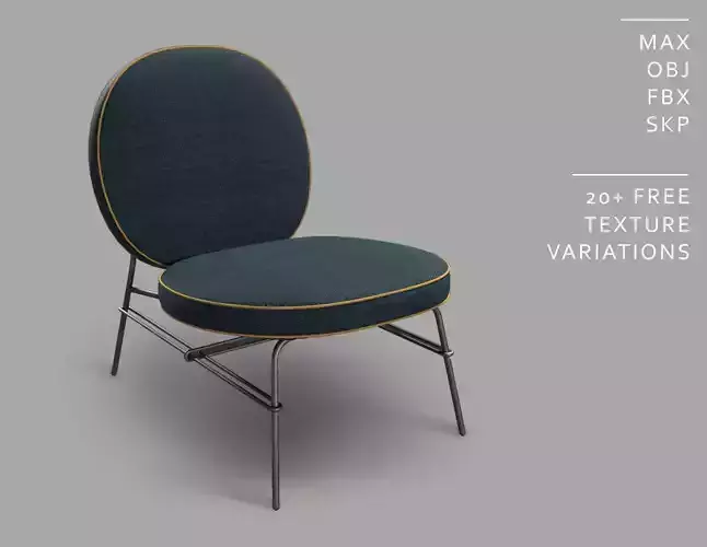 Stylized Modern Metallic Legged Armchair - A016