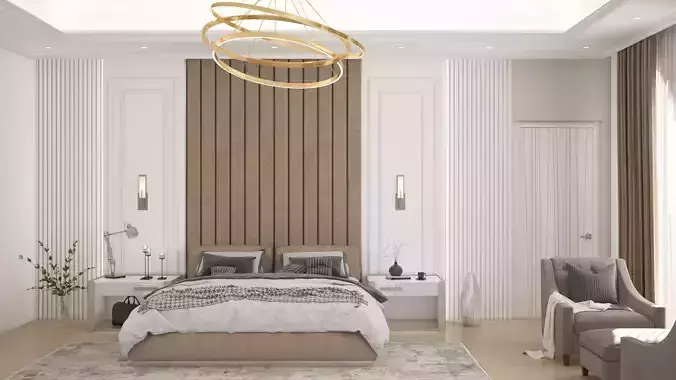 Classical Master Bedroom - Vray
