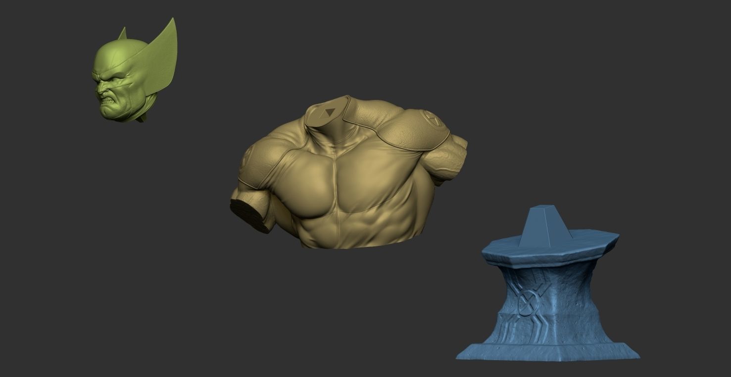 Wolverine Bust 3D print model_4