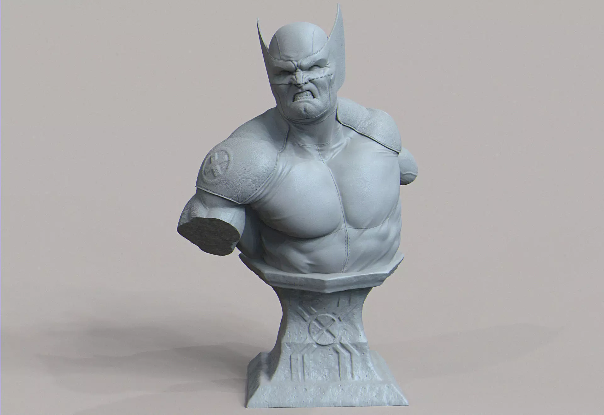 Wolverine Bust 3D print model_0
