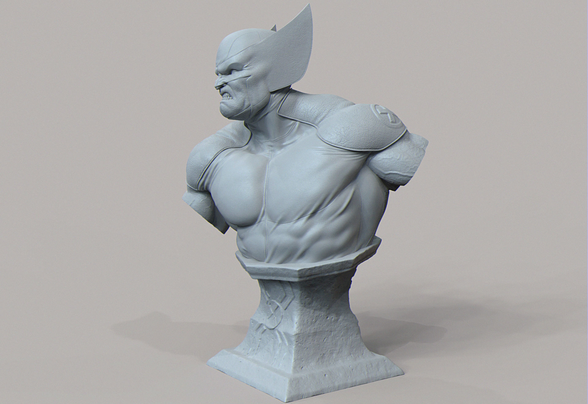 Wolverine Bust 3D print model_1