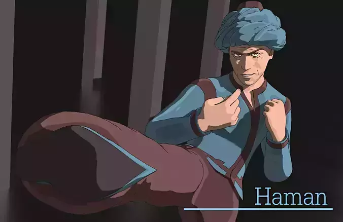 Haman character wearing pants and shirt 3D model