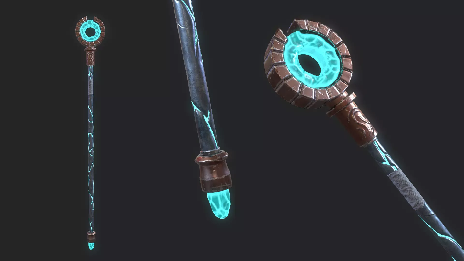 Fantasy Stylish- Staff of Blink Low-poly 3D model_0