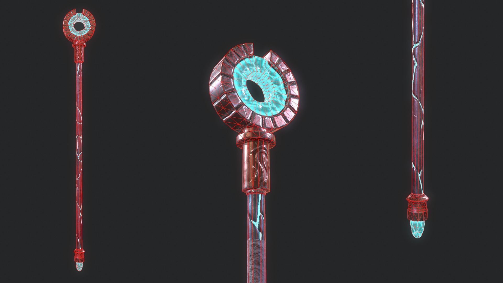 Fantasy Stylish- Staff of Blink Low-poly 3D model_2