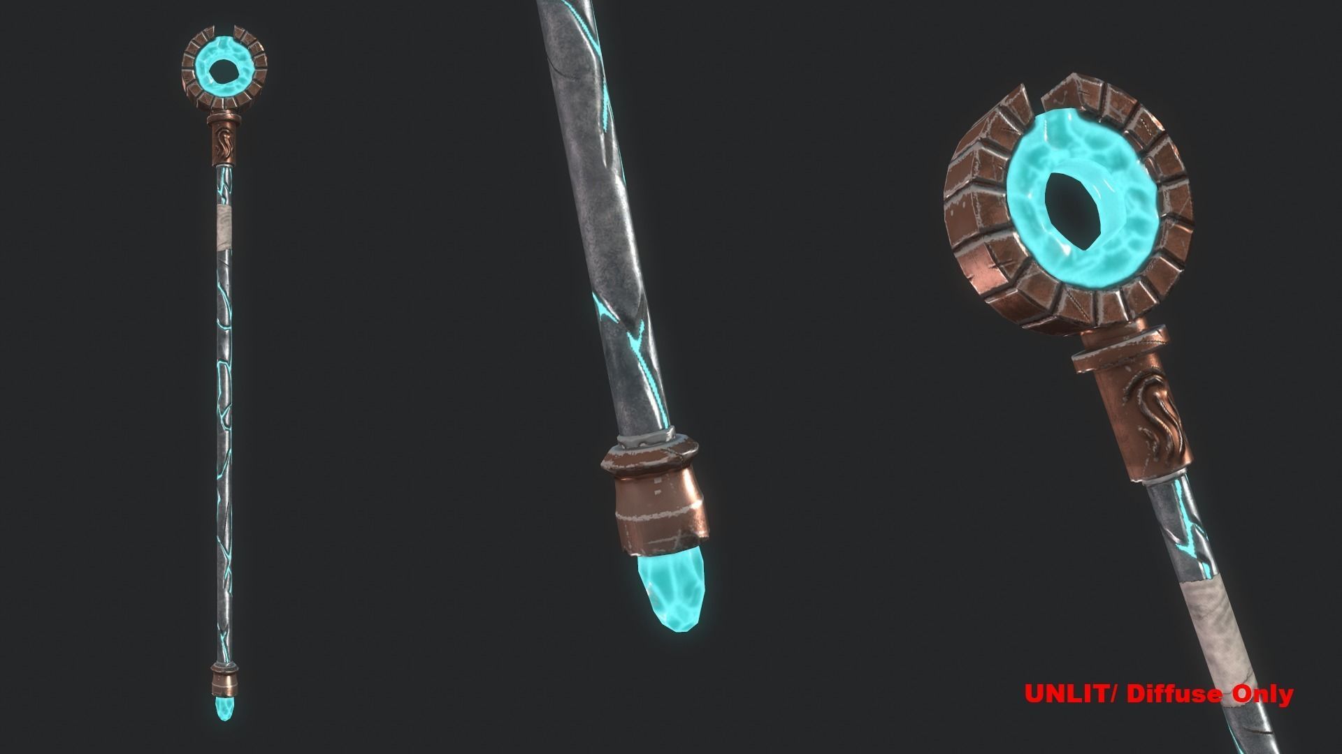 Fantasy Stylish- Staff of Blink Low-poly 3D model_1