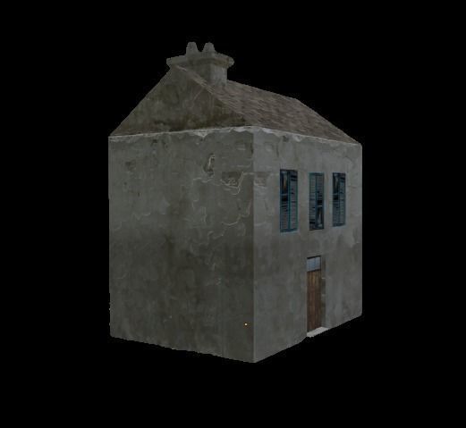 An Old House Low-poly 3D model_3