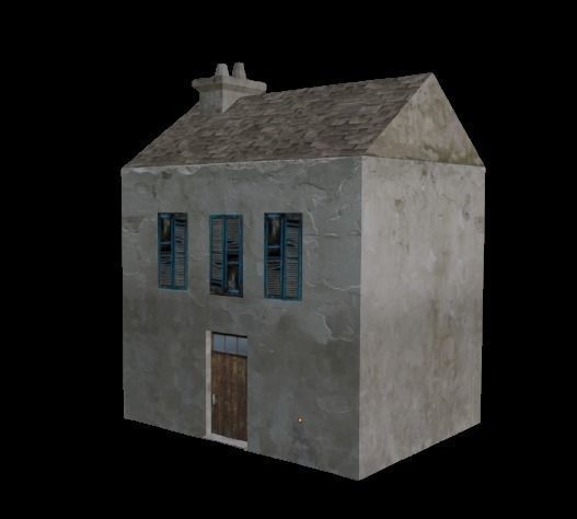 An Old House Low-poly 3D model_1