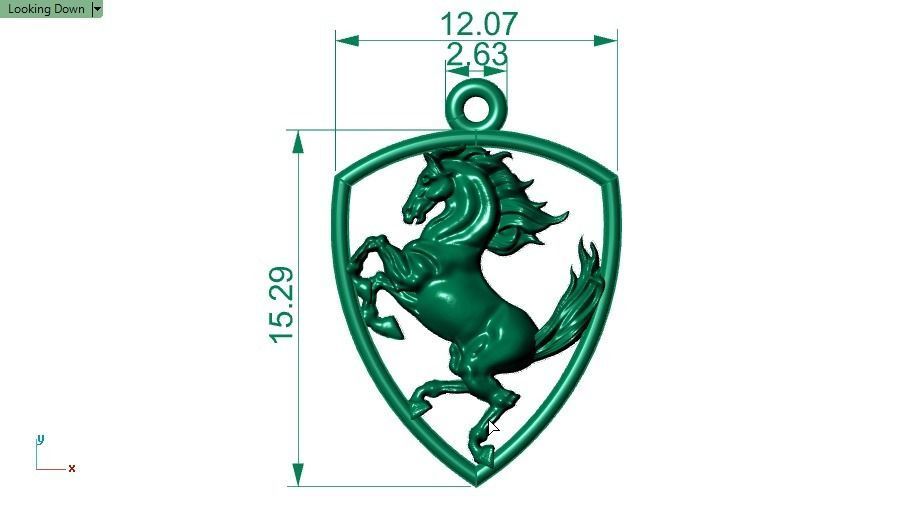Horse pendant 3D print model_10