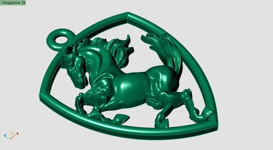 Horse pendant 3D print model_12