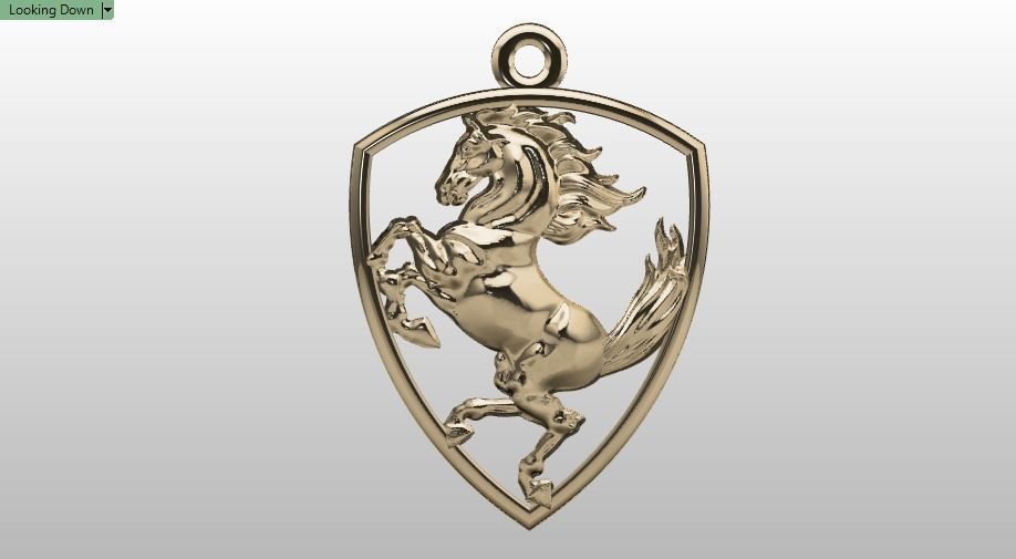 Horse pendant 3D print model_8