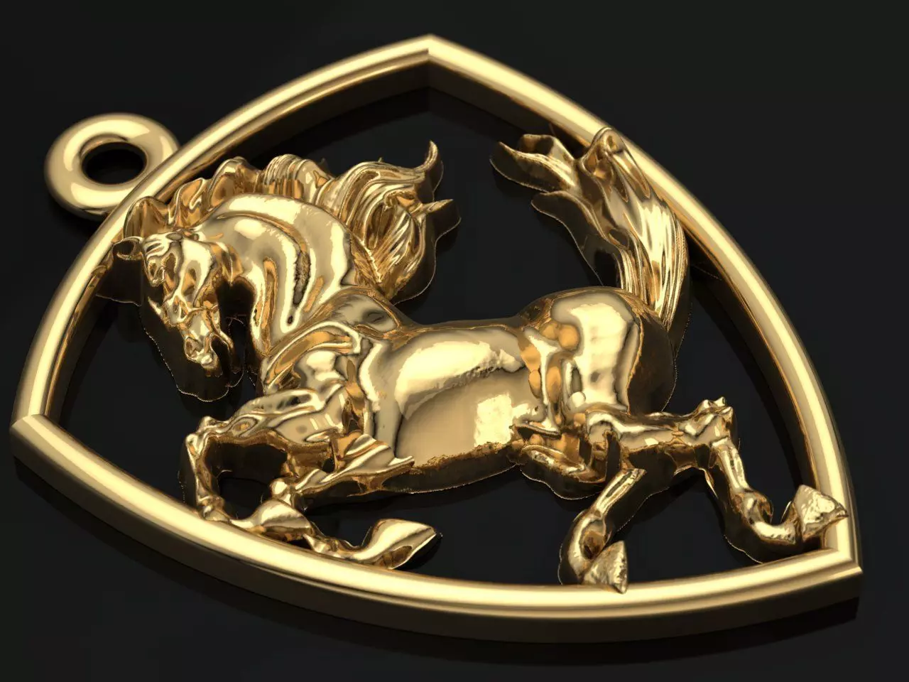 Horse pendant 3D print model_0