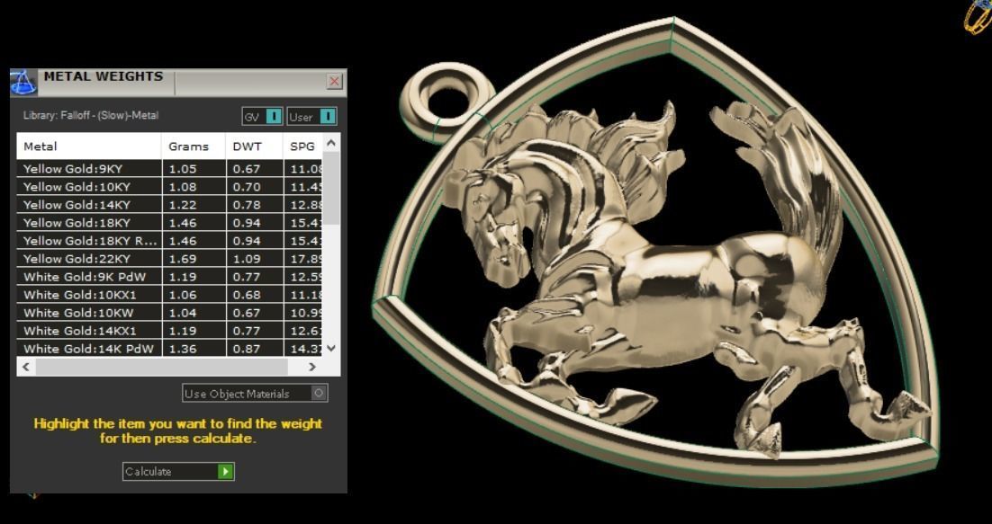 Horse pendant 3D print model_6