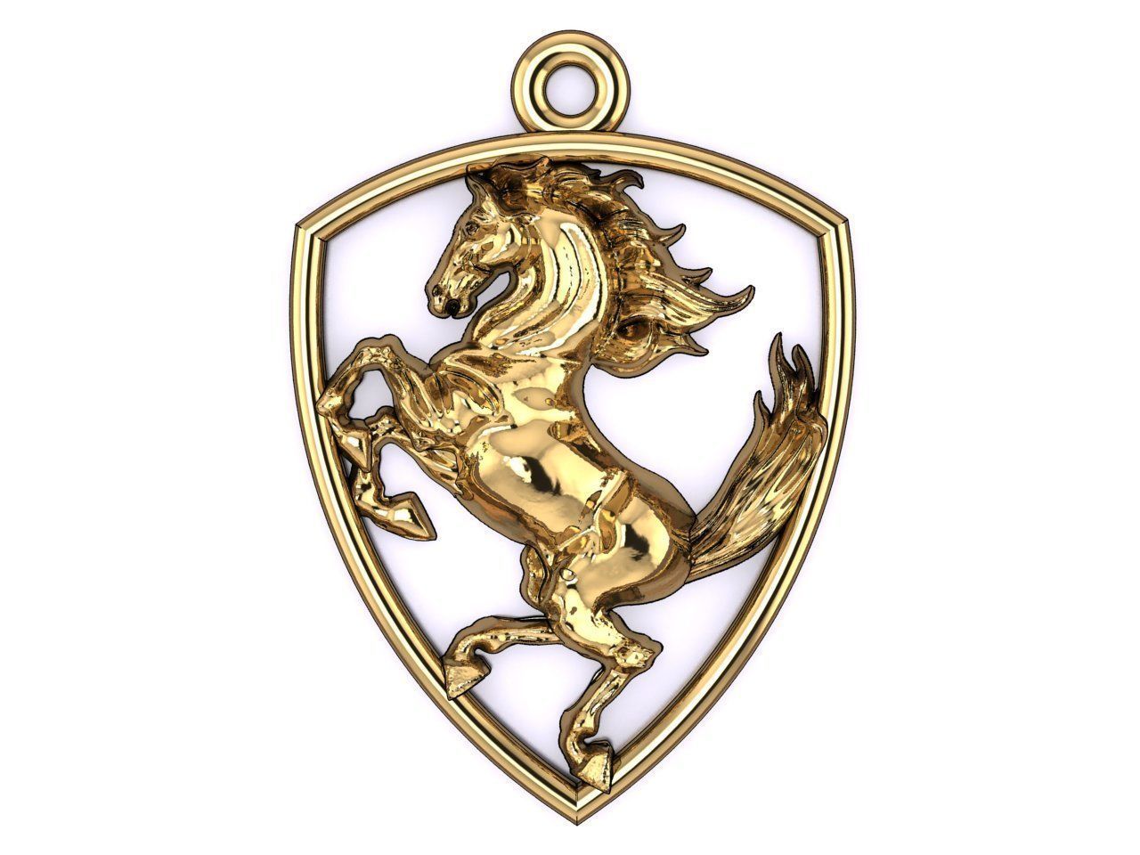 Horse pendant 3D print model_3