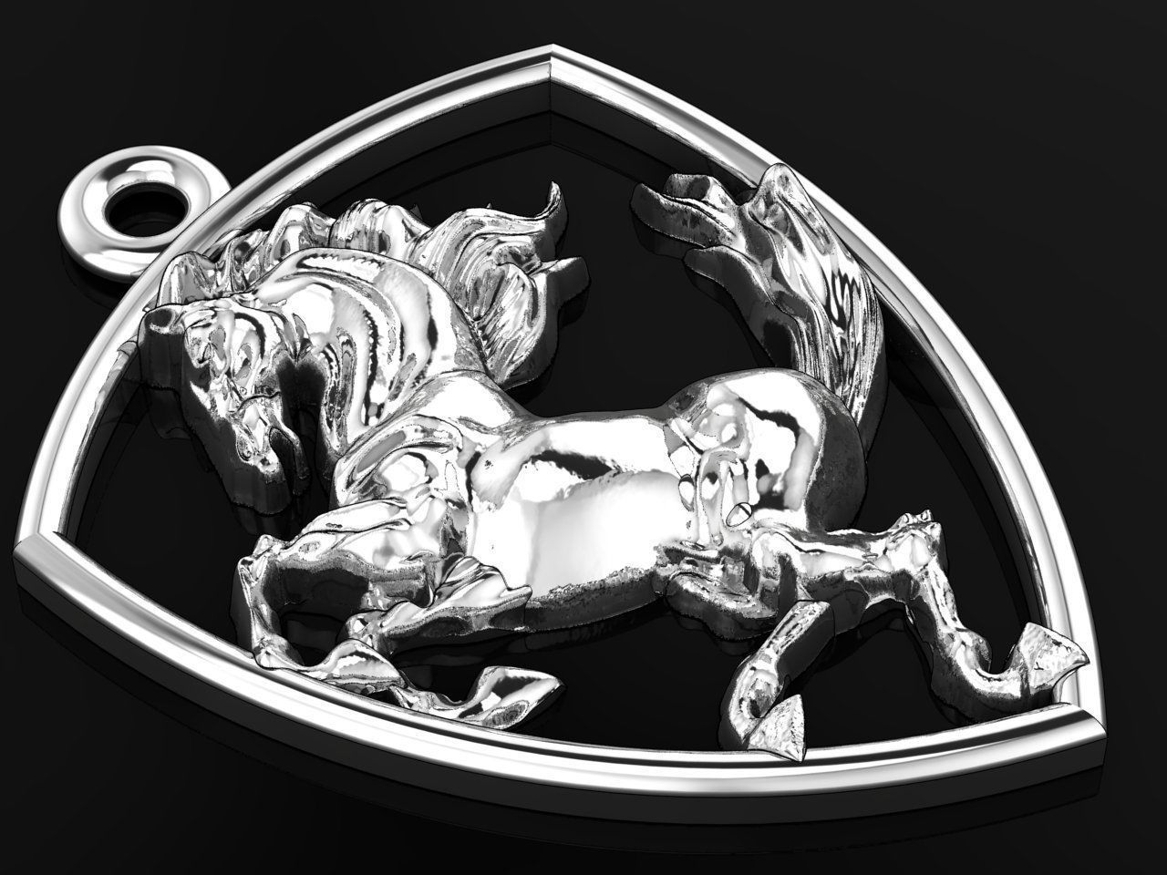 Horse pendant 3D print model_2