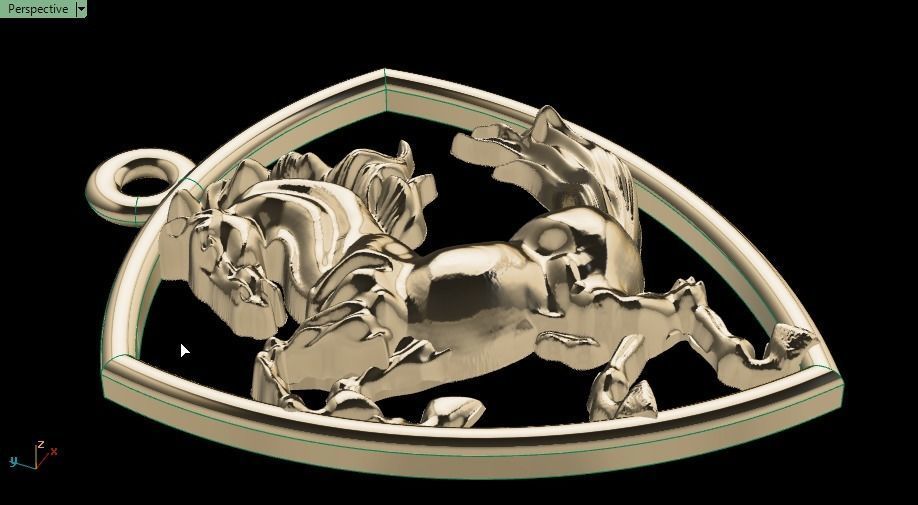 Horse pendant 3D print model_5