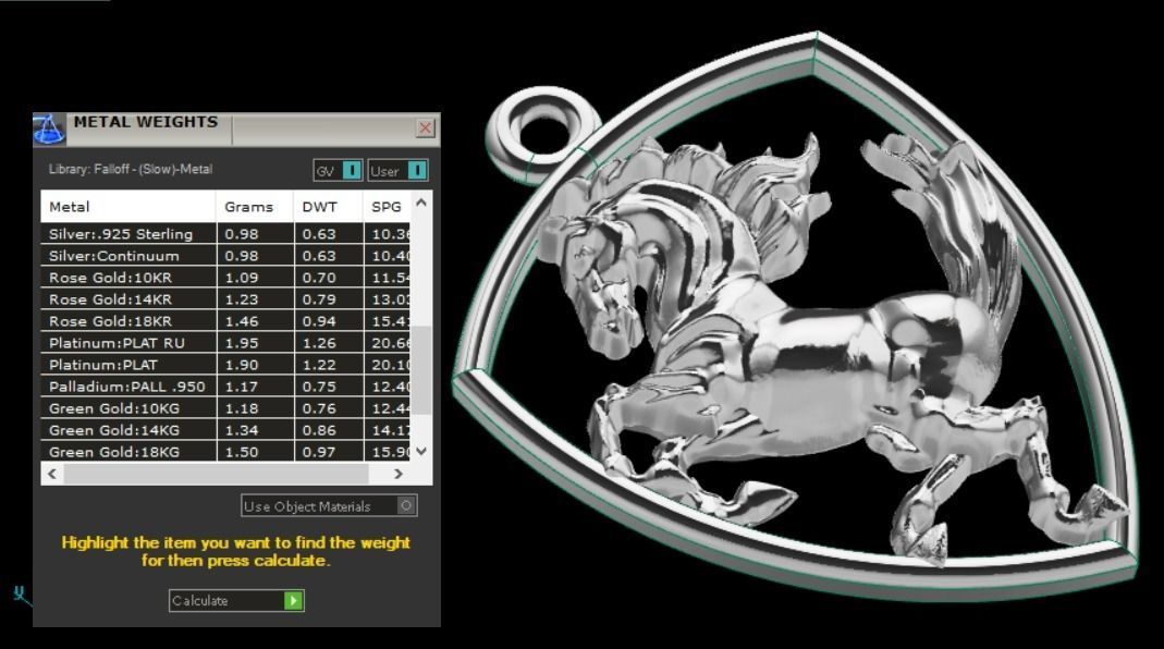 Horse pendant 3D print model_7