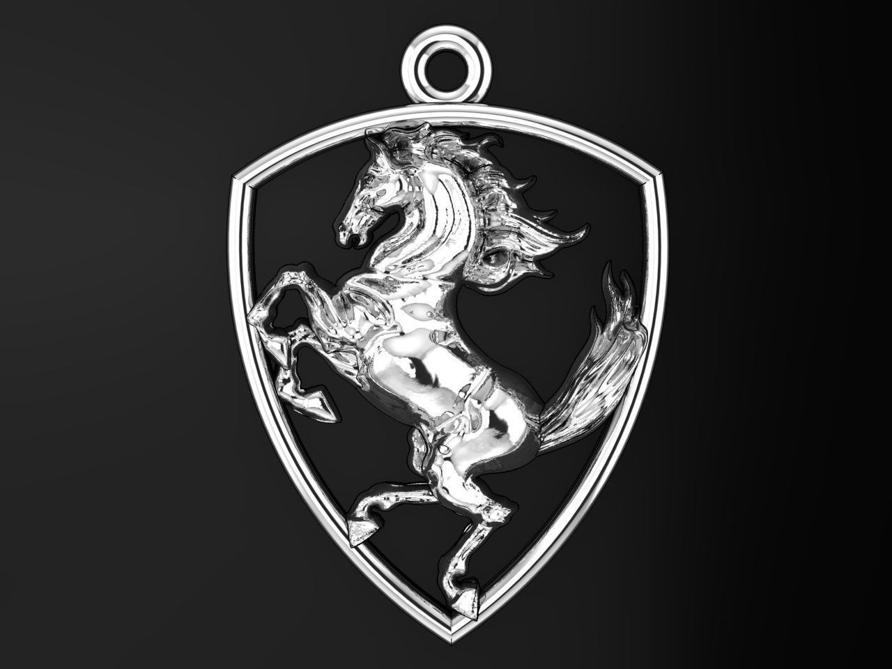 Horse pendant 3D print model_1