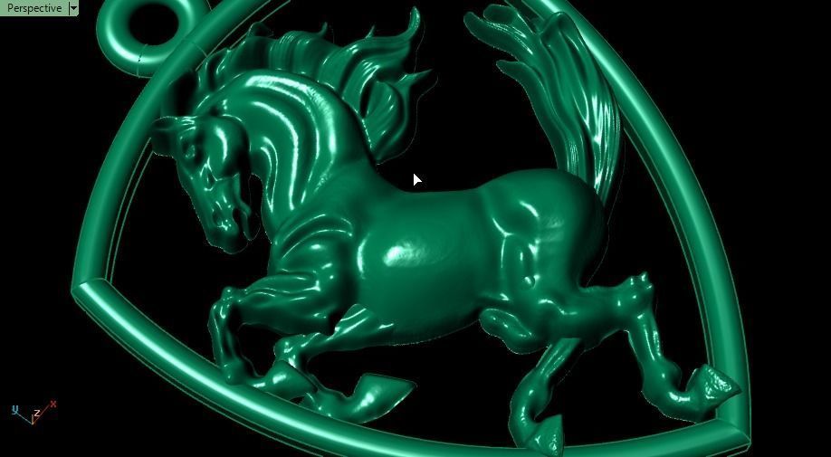 Horse pendant 3D print model_9