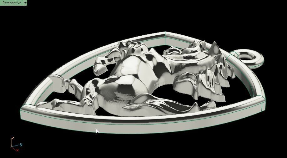 Horse pendant 3D print model_4