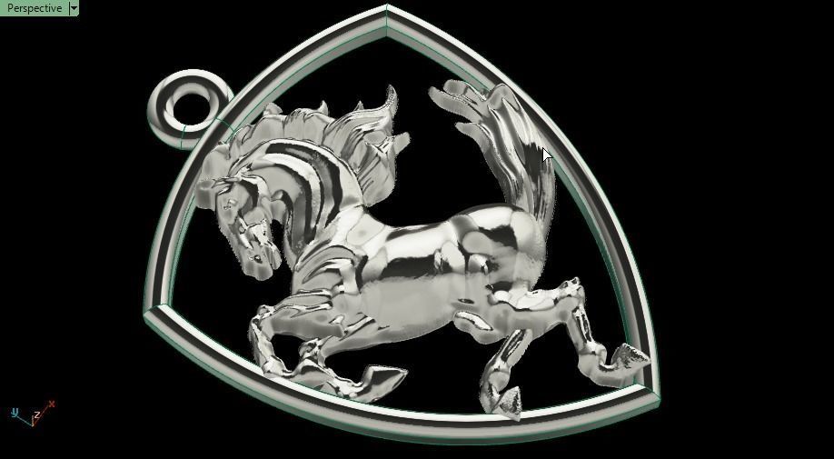Horse pendant 3D print model_13